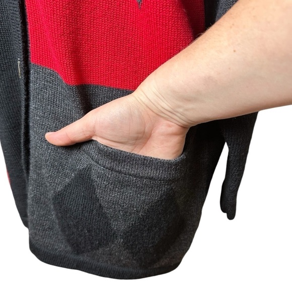 Vintage Valerie Stevens 100% Merino Wool Cardigan M | Argyle Geometric Sweater - Picture 5 of 8